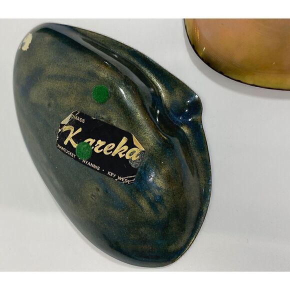 Lot (3) MCM Midcentury Modern Trinket Dish Trays Kareka Statham - Picture 8 of 14